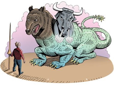 Stock market bulls and bears economy business