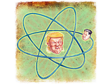 Trump and Jong Un as atoms
