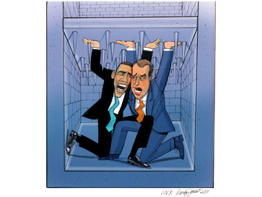 Debt battle with Obama and Boehner