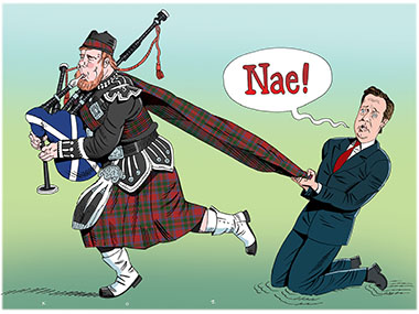 Cameron Cringes at Scottish Independence Aye Vote