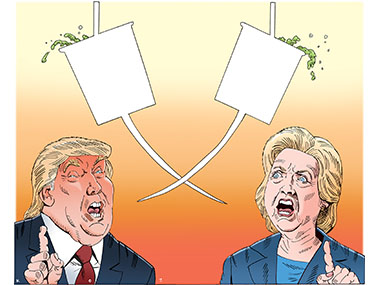 Trump, Hillary Clinton, election, debate, mudslinging, debate