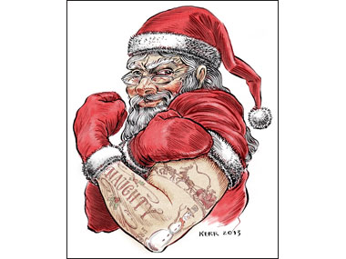 Santa Clause Kris Kringle holidays Christmas Tatoos bad Santa