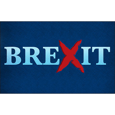 Brexit flag with the letter x as a scar