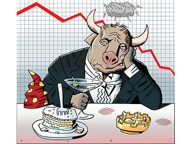 Wall Street Bull put off by the fall in the value of Stocks